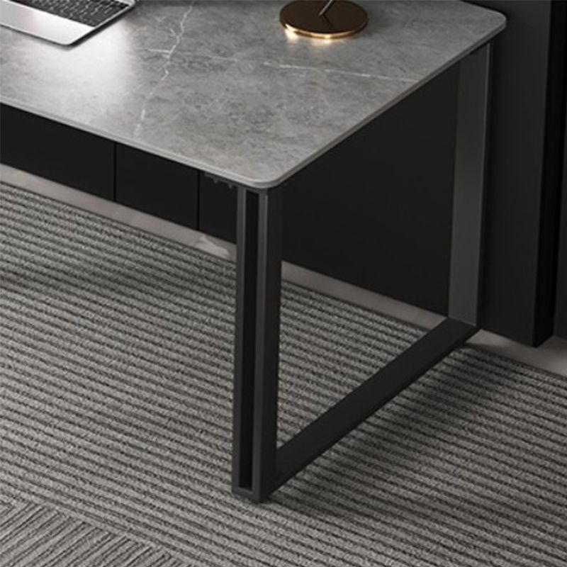 Escritorio de escritura de hierro y piedra escritorio de oficina rectangular gris rectangular