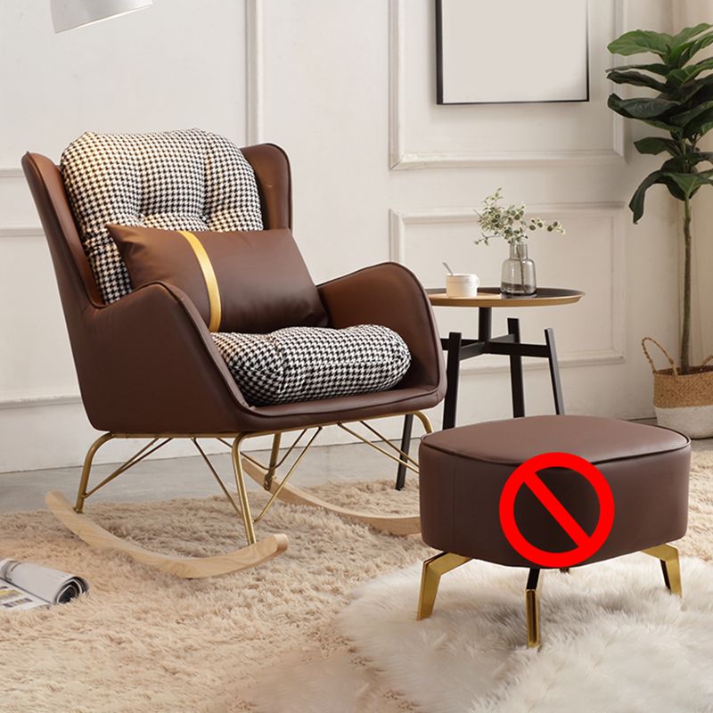 Modern Style Rocking Chair Metal Frame Doll Cotton Filling Cushion Wingback Rocker Chair Clearhalo 'Chairs & Seating' 'furn' 'furn_rocking_chairs' 'Furniture' 'Living Room Furniture' 'Rocking Chairs' 'rocking_chairs' 1200x1200_a8b43edc-9e89-40e1-a78f-78632c20cb87
