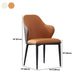 Modern Upholstered Dining Arm Chair Faux Leather and Metal Dining Chair