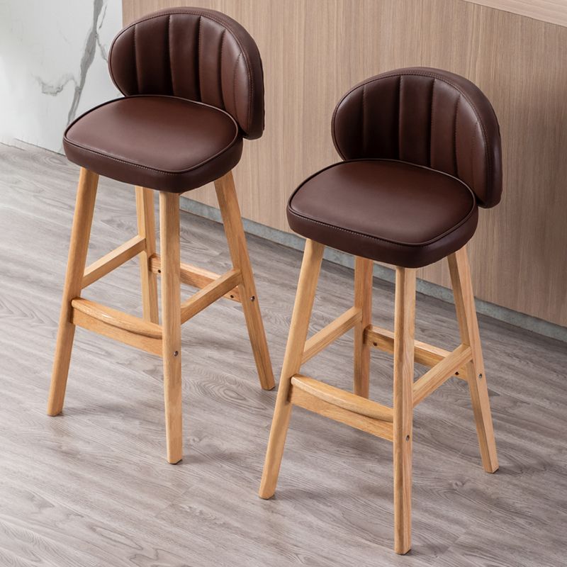 Contemporary Leather Solid Wood Barstool Bristol Bar Stool with Footrest and Low Back Clearhalo 'Bar Furniture' 'Bar Stools' 'bar_stools' 'furn' 'furn_bar_stools' 'furniture_bar_stools' 'Kitchen & Dining Furniture' 'kitchen&dining_furn' 'kitchen' 'kitchen_furn' Furniture' 1200x1200_a8b48807-383f-4e1c-8b7d-3e3ab4cab97e