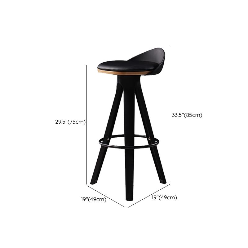 Contemporary Counter Height Stools with Low Back for Living Room