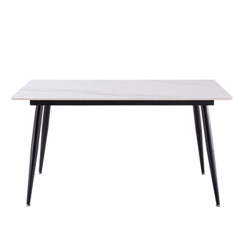 Modern Rectangle Dining Table for Home White Dinette Table with 4 Legs Clearhalo 'Dining Tables & Seating' 'Dining Tables' 'dining_table' 'furn' 'furn_dining_table' 'Furniture' 'Kitchen & Dining Furniture' 1200x1200_a8b88ef3-7237-42b9-8d8d-d42b0ccb19a1