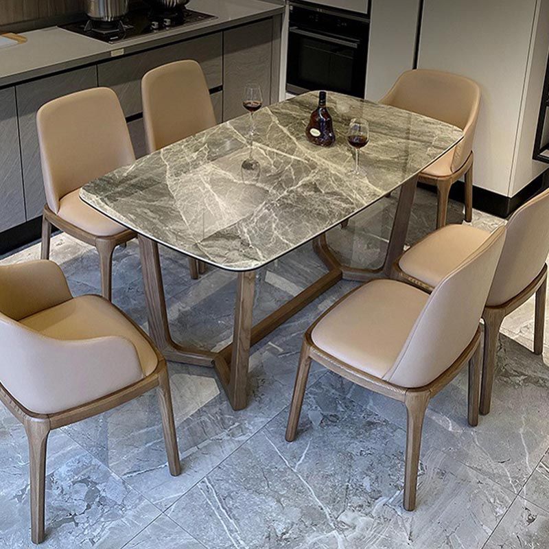 Gray Stone Top Dining Table Contemporary Dining Table with Sled Base Clearhalo ' dining_table' 'Dining Tables & Seating' 'Dining Tables' 'furn' 'furn_dining_table' 'Furniture' 'furniture_dining_table' 'Kitchen & Dining Furniture' 'kitchen&dining_furn' 'kitchen' 'kitchen_dining_table' 1200x1200_a8b9ee49-f69e-4397-8c9c-6ca83f176c0c