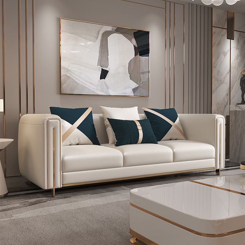 33.46 "Sofá estándar blancos de brazo de esmoquin de 33.46" para sala de estar para sala de estar