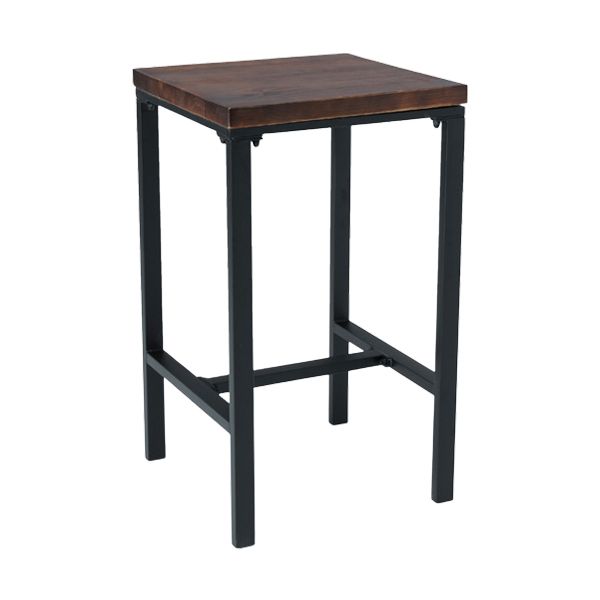 Eigentijdse vierkante voetsteun bartafel Bruin massief houten bartafel