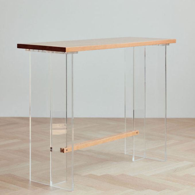 Wood and Acrylic Base Counter-height Pub Table Rectangle Pub Table Clearhalo 'Bar Furniture' 'Bar Tables' 'bar_tables' 'furn' 'furn_bar_tables' 'Furniture' 'Kitchen & Dining Furniture' 1200x1200_a8bccfea-ce45-44e9-86d1-d38c7938bde5