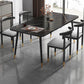 Contemporary Metallic Fixed Dining Table Rectangle Formal Dinette Set with Balck Base Clearhalo 'Dining Room Sets' 'Dining Tables & Seating' 'dining_room_set' 'furn' 'furn_dining_room_set' 'Furniture' 'furniture_dining_room_set' 'Kitchen & Dining Furniture' 'kitchen&dining_furn' 'kitchen' 1200x1200_a8bd3b04-ce22-413c-8cec-524c8bc3d2fc
