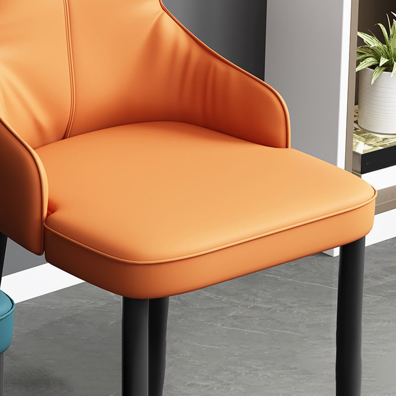 Industrial Style Arm Chair Faux Leather Wingback Chair for Living Room