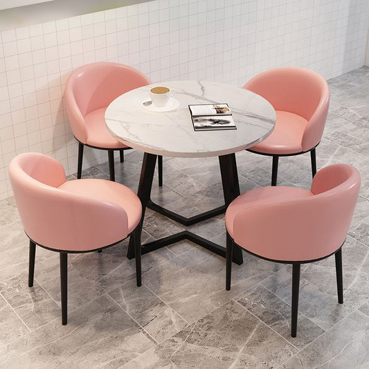 Silla de comedor contemporánea de 5 piezas de forma redonda