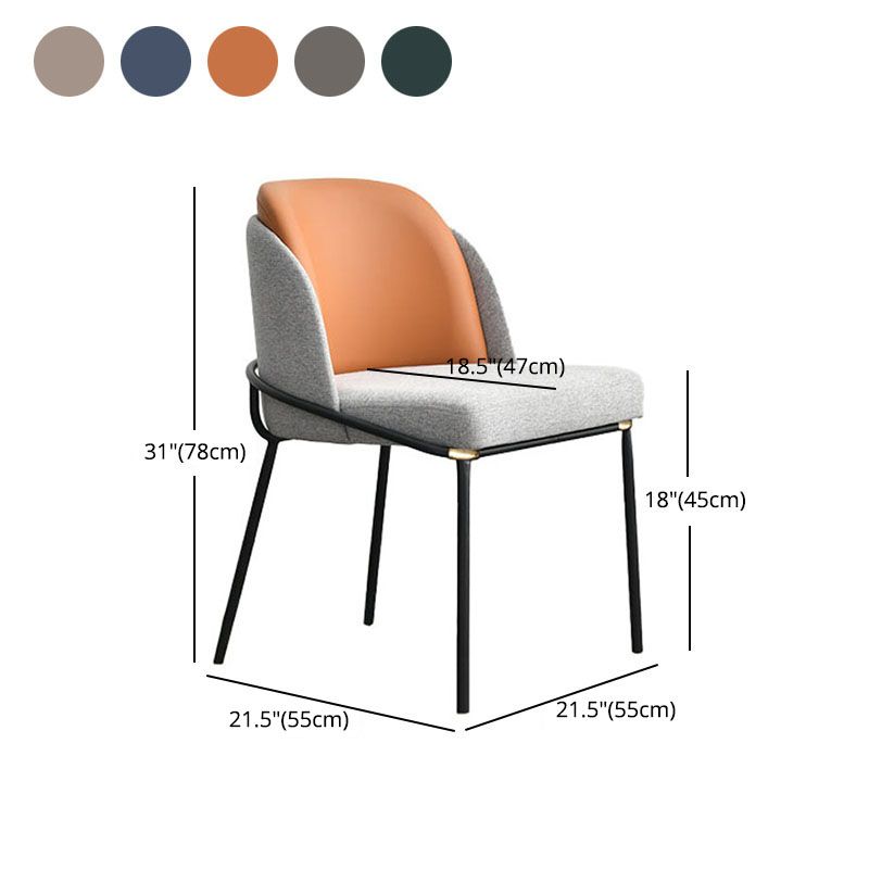 Scandinavian Dining Fabric Side Chairs Armless Solid Back Chair Clearhalo ' kitchen&dining_furn' 'Dining Chairs' 'Dining Tables & Seating' 'dining_chair' 'furn' 'furn_dining_chair' 'Furniture' 'furniture_dining_chair' 'Kitchen & Dining Furniture' 'kitchen' 1200x1200_a8bee628-6d8a-446c-bca7-d1957ba2fbbf
