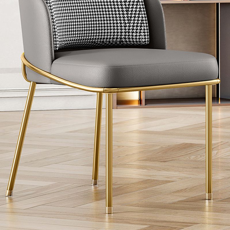 Glam Metal Dining Room Chair Armless PU Leather Dining Chairs for Home Use Clearhalo ' kitchen&dining_furn' 'Dining Chairs' 'Dining Tables & Seating' 'dining_chair' 'furn' 'furn_dining_chair' 'Furniture' 'furniture_dining_chair' 'Kitchen & Dining Furniture' 'kitchen' 1200x1200_a8c14627-7061-4b98-b56b-fe0fcab5ba0d