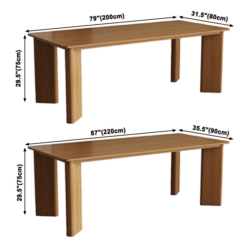 Solid Wood Rectangle Dining Table Modern Contemporary Kitchen Wood Table with 4 Legs Clearhalo ' dining_table' 'Dining Tables & Seating' 'Dining Tables' 'furn' 'furn_dining_table' 'Furniture' 'furniture_dining_table' 'Kitchen & Dining Furniture' 'kitchen&dining_furn' 'kitchen' 'kitchen_dining_table' 1200x1200_a8c18a98-c6d4-4edd-bfa7-3a3fe90112e6