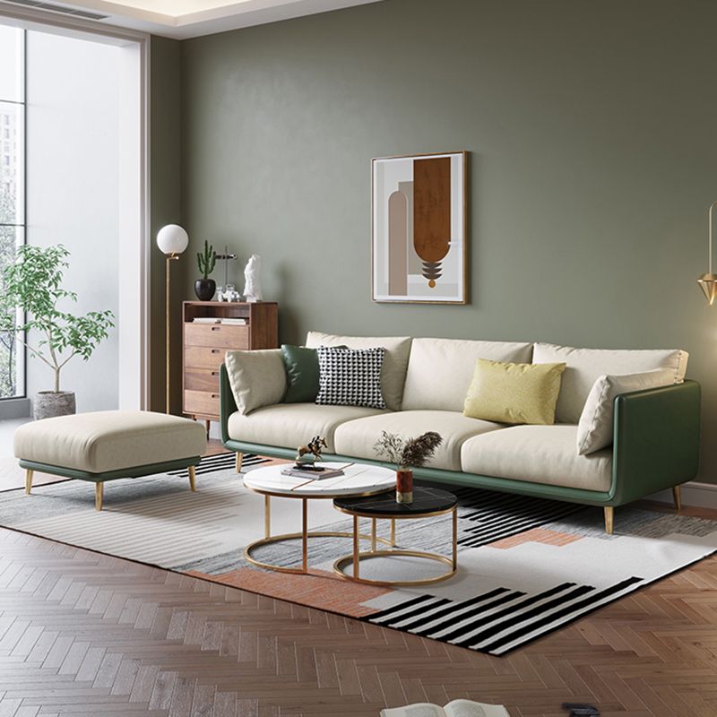 Modern Faux Leather Tuxedo Arm Sofa with Loose Back for Living Room, Water Proof Clearhalo 'furn' 'furn_sofas' 'Furniture' 'furniture_sofas' 'kitchen' 'kitchen_sofas' 'Living Room Furniture' 'Sofa' 'sofas' 1200x1200_a8c25a7e-56bd-4ccb-9028-b330f3ea8228