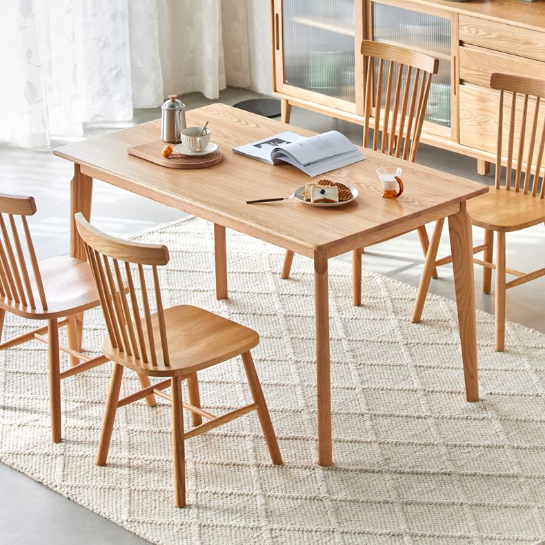 Contemporary Style Solid Wood Dining Table 4 Legs Wood Base Rectangle Table for Home Clearhalo ' dining_table' 'Dining Tables & Seating' 'Dining Tables' 'furn' 'furn_dining_table' 'Furniture' 'furniture_dining_table' 'Kitchen & Dining Furniture' 'kitchen&dining_furn' 'kitchen' 'kitchen_dining_table' 1200x1200_a8c25ad3-db68-42ad-a796-40b53d29dc76