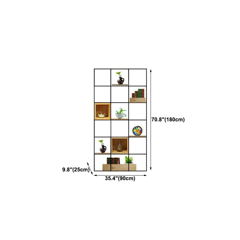 Moderno libreria in legno massiccio metallo etagere libreria aperta 9,8 "w