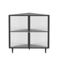 Modern 23.6"W√ó31.5"H Dining Server Antique Finish Steel Sideboard Table with Glass Door Clearhalo 'buffet_sideboard' 'Buffets & Sideboards' 'furn' 'furn_buffet_sideboard' 'Furniture' 'Kitchen & Dining Furniture' 1200x1200_a8c304ba-9a24-4fd2-adce-b7beef2cbfed