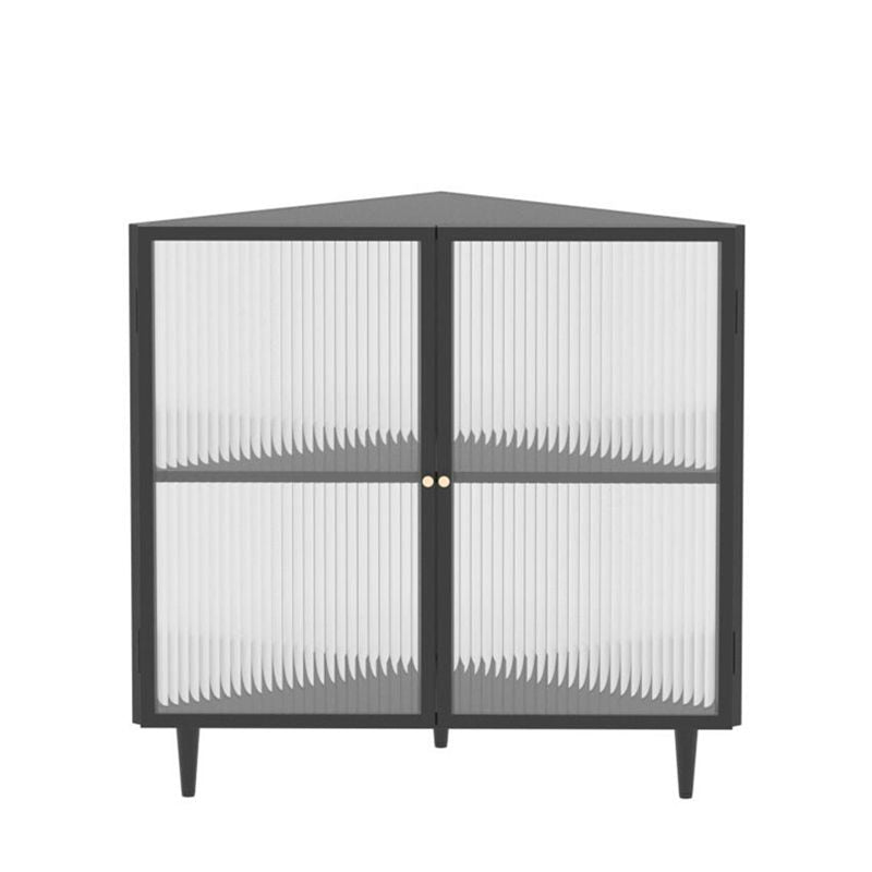 Modern 23.6"W√ó31.5"H Dining Server Antique Finish Steel Sideboard Table with Glass Door Clearhalo 'buffet_sideboard' 'Buffets & Sideboards' 'furn' 'furn_buffet_sideboard' 'Furniture' 'Kitchen & Dining Furniture' 1200x1200_a8c304ba-9a24-4fd2-adce-b7beef2cbfed