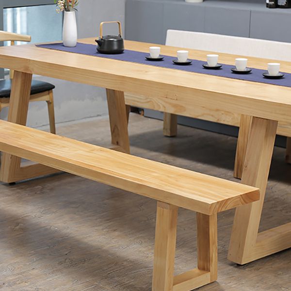 Modern Pine Solid Wood Table Rectangle Dining Table with Double Pedestal Base Clearhalo ' dining_table' 'Dining Tables & Seating' 'Dining Tables' 'furn' 'furn_dining_table' 'Furniture' 'furniture_dining_table' 'Kitchen & Dining Furniture' 'kitchen&dining_furn' 'kitchen' 'kitchen_dining_table' 1200x1200_a8c42a36-df89-4eaf-8ba9-c4680d7107a4