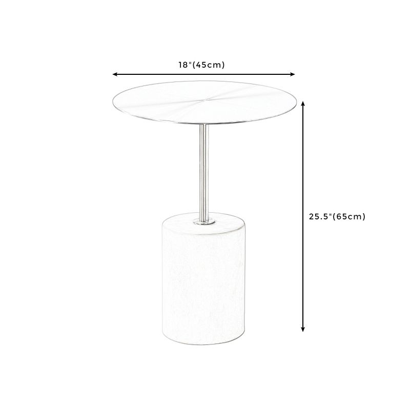 Round Metal Top Pedestal Side Table Pedestal End Table for Living Room