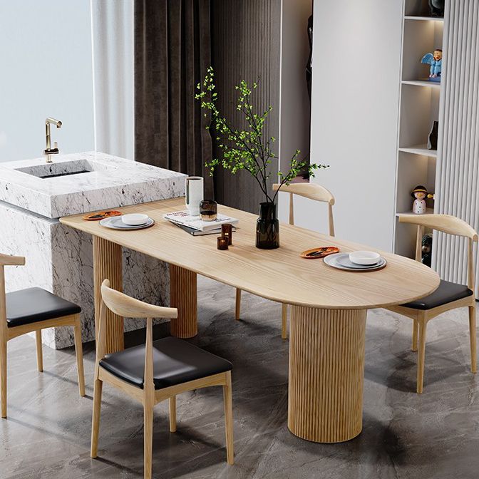 Pine Solid Wood Dining Table Contemporary Style Dining Site Table with 3 Legs Clearhalo ' dining_table' 'Dining Tables & Seating' 'Dining Tables' 'furn' 'furn_dining_table' 'Furniture' 'furniture_dining_table' 'Kitchen & Dining Furniture' 'kitchen&dining_furn' 'kitchen' 'kitchen_dining_table' 1200x1200_a8c85d79-98f0-4069-91e5-b15bf0fb1a09