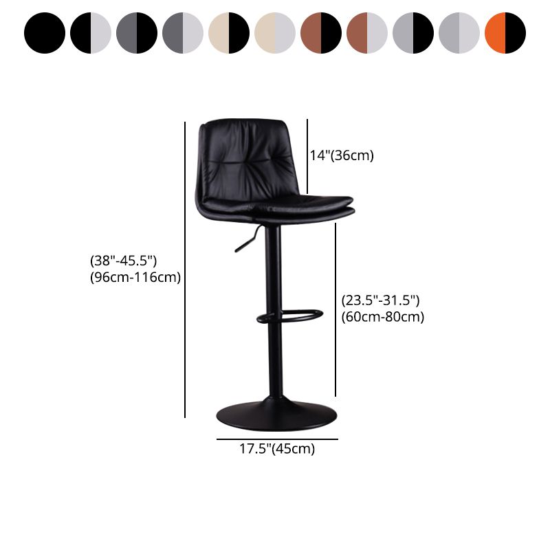 Modern Swivel Adjustable Height Barstool Matte Finish Leather Stool Clearhalo 'Bar Furniture' 'Bar Stools' 'bar_stools' 'furn' 'furn_bar_stools' 'Furniture' 'furniture_bar_stools' 'Kitchen & Dining Furniture' 1200x1200_a8cb2896-059f-47a7-9853-311f54ede84a