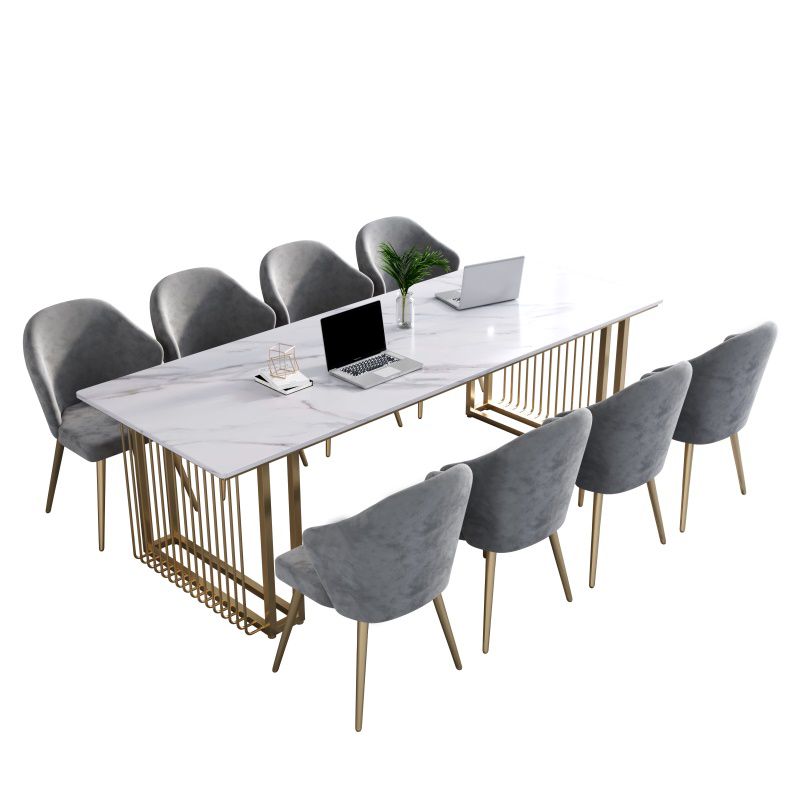 Rectangular Shaped Conference Table Wood Writing Desk in White Clearhalo 'furn' 'furn_office_desk' 'Furniture' 'Office Desks' 'Office Furniture' 'office_desk' 1200x1200_a8cba19f-6761-49fd-b4d8-e2d8f46ae715