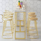 Glam Bar-height Table Faux Marble Top Pub Table with Gold Base