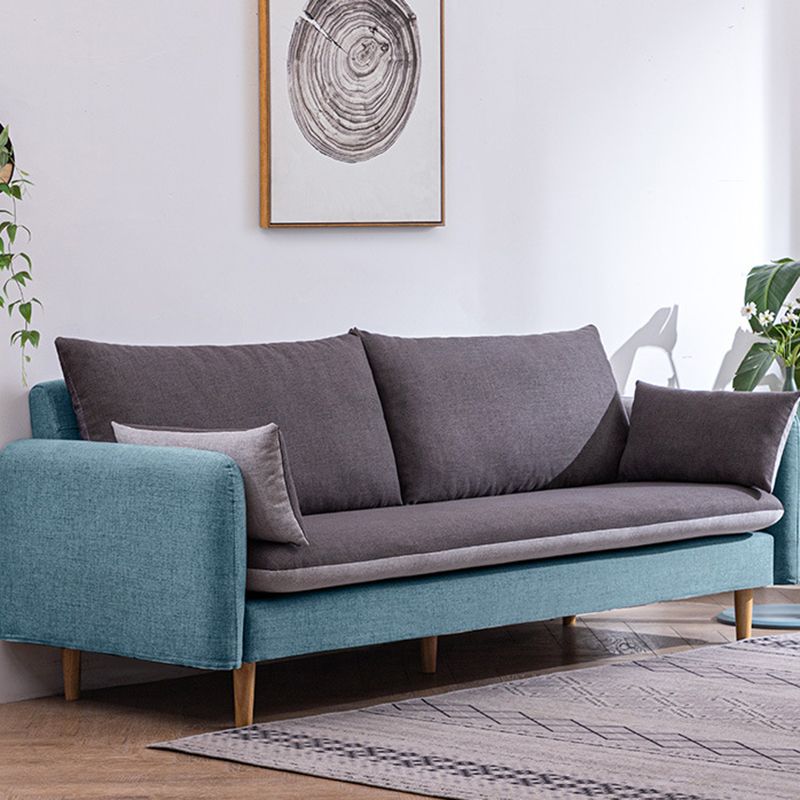 Modern Wood Legs Fabric Sofa Standard Square Arm Loose Back Sofa Clearhalo 'furn' 'furn_sofas' 'Furniture' 'furniture_sofas' 'kitchen' 'kitchen_sofas' 'Living Room Furniture' 'Sofa' 'sofas' 1200x1200_a8cbf512-f3d4-4793-bb75-62359ff41843