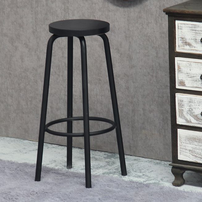 Industrial Armless Backless Counter Stool Iron Cafe Bar Stool with Seat and Pedal Clearhalo 'Bar Furniture' 'Bar Stools' 'bar_stools' 'furn' 'furn_bar_stools' 'Furniture' 'furniture_bar_stools' 'Kitchen & Dining Furniture' 1200x1200_a8cc1b35-d9df-43dc-a2d5-2c0eed109041