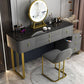 Luxurious 7 Drawers Dresser 29.52" High Vanity Set with Padded Stool