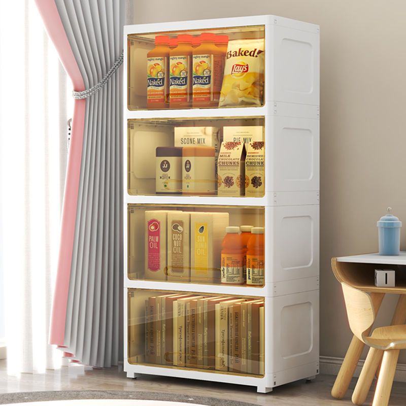 5-Door Storage Cabinet Contemporary Plastic Wardrobe Armoire Clearhalo 'Armoires & Wardrobes' 'armoires_wardrobes' 'Bedroom Furniture' 'furn' 'furn_armoires_wardrobes' 'Furniture' 1200x1200_a8ce21f0-8b5c-4951-82b4-d7bd80023904