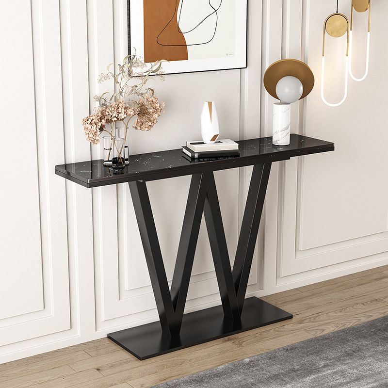 Table de sofá de la consola de hierro contemporánea Tabla de acento de consola de mármol rectángulo para el salón