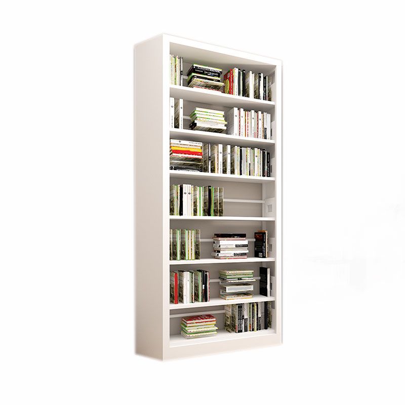 Metal Open Back Bookshelf Modern Rectangle Standard Bookcase