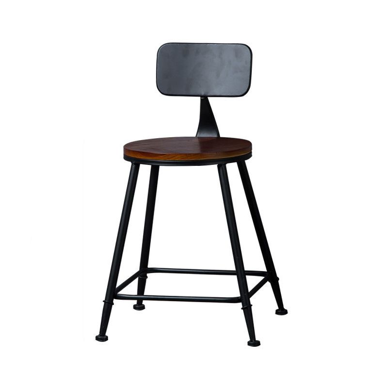 Indoor Industrial Style Wood Top Barstool Metal 4 Legs Bar Stool with Pedal Clearhalo 'Bar Furniture' 'Bar Stools' 'bar_stools' 'furn' 'furn_bar_stools' 'Furniture' 'Kitchen & Dining Furniture' 1200x1200_a8d12046-1129-43a8-bc96-ffbfa81023e3