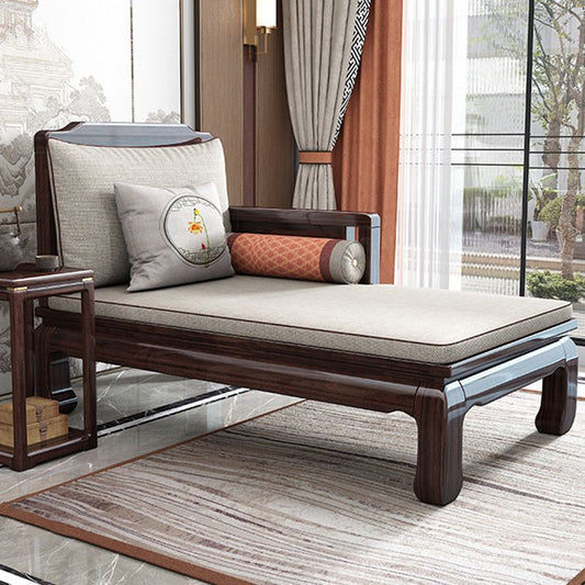 Traditional with Arms Wooden Chaise with Pillow Round Arms for Bedroom Living Room Clearhalo 'Chairs & Seating' 'Chaise Lounge' 'chaise_lounge' 'furn' 'furn_chaise_lounge' 'Furniture' 'Living Room Furniture' 1200x1200_a8d1d180-bfad-43ff-ad7f-2bbc62885a49
