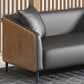 Industrial Cushions Living Room Faux Leather Standard Settee