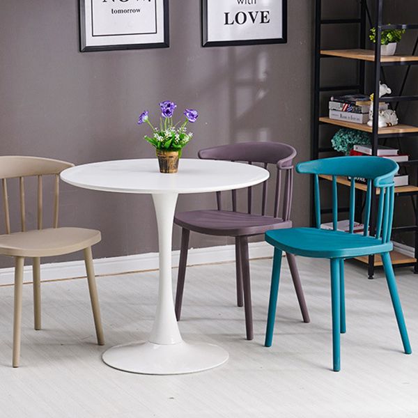 Sillas sin brazo de silla de comedor de estilo contemporáneo con patas de plástico para el hogar