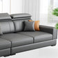 Nordic Cushions Recessed Arm Faux Leather Stationary with Storage Seating