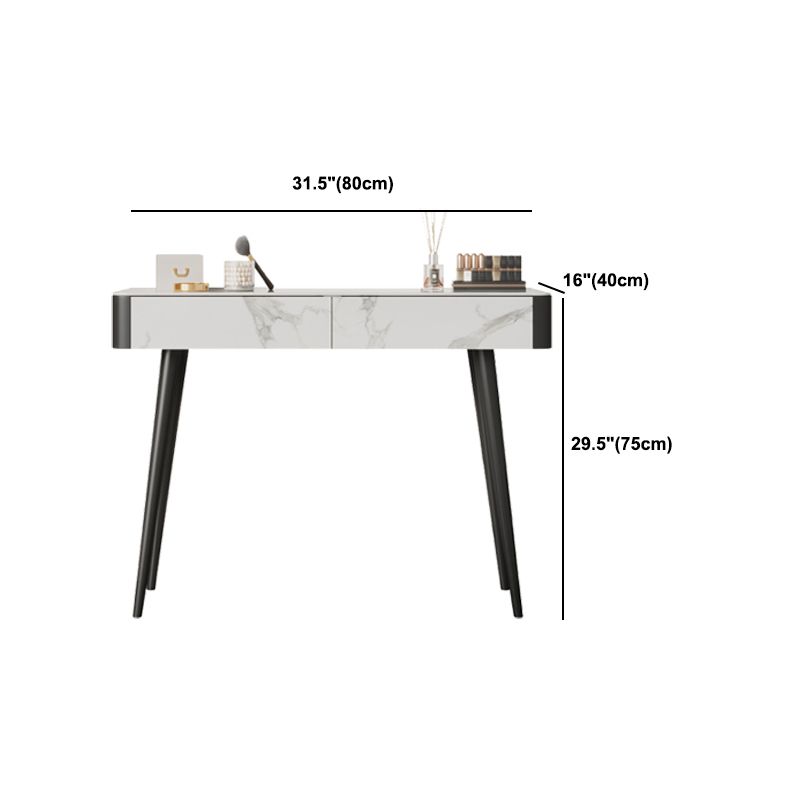 Weißer Waschtisch 29,52 "Hochmetall- und Stein -Top -Waschtisch mit Stuhl