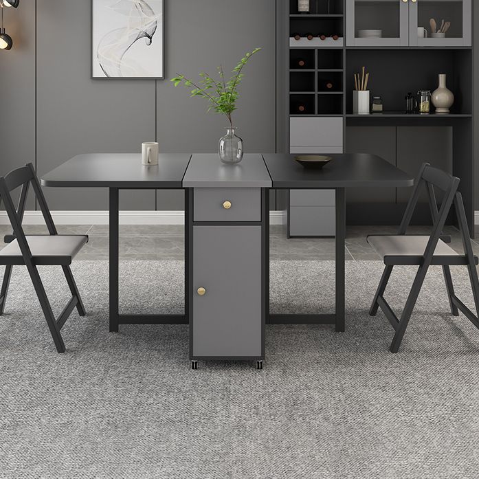 Rectangle Mid-Century Modern Dining Table Drop-Leaf Table with Ash Solid Wood Base,59"L x 29.1"H Clearhalo ' dining_table' 'Dining Tables & Seating' 'Dining Tables' 'furn' 'furn_dining_table' 'Furniture' 'furniture_dining_table' 'Kitchen & Dining Furniture' 'kitchen&dining_furn' 'kitchen' 'kitchen_dining_table' 1200x1200_a8d421c6-0650-4981-bd90-e2718817b754