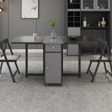 Rectangle Mid-Century Modern Dining Table Drop-Leaf Table with Ash Solid Wood Base,59"L x 29.1"H Clearhalo ' dining_table' 'Dining Tables & Seating' 'Dining Tables' 'furn' 'furn_dining_table' 'Furniture' 'furniture_dining_table' 'Kitchen & Dining Furniture' 'kitchen&dining_furn' 'kitchen' 'kitchen_dining_table' 1200x1200_a8d421c6-0650-4981-bd90-e2718817b754
