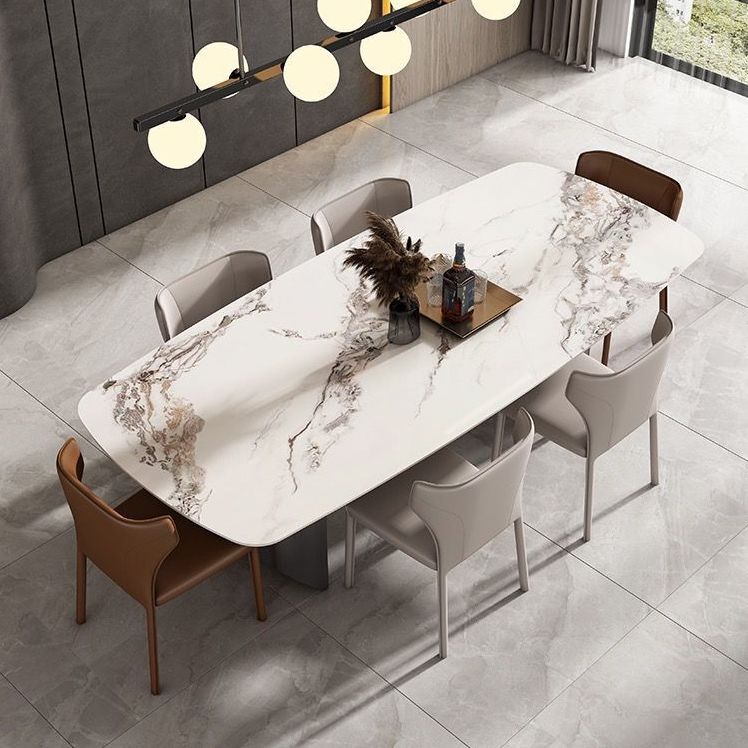 Table à manger moderne en pierre, double guéridon pour salle à manger
