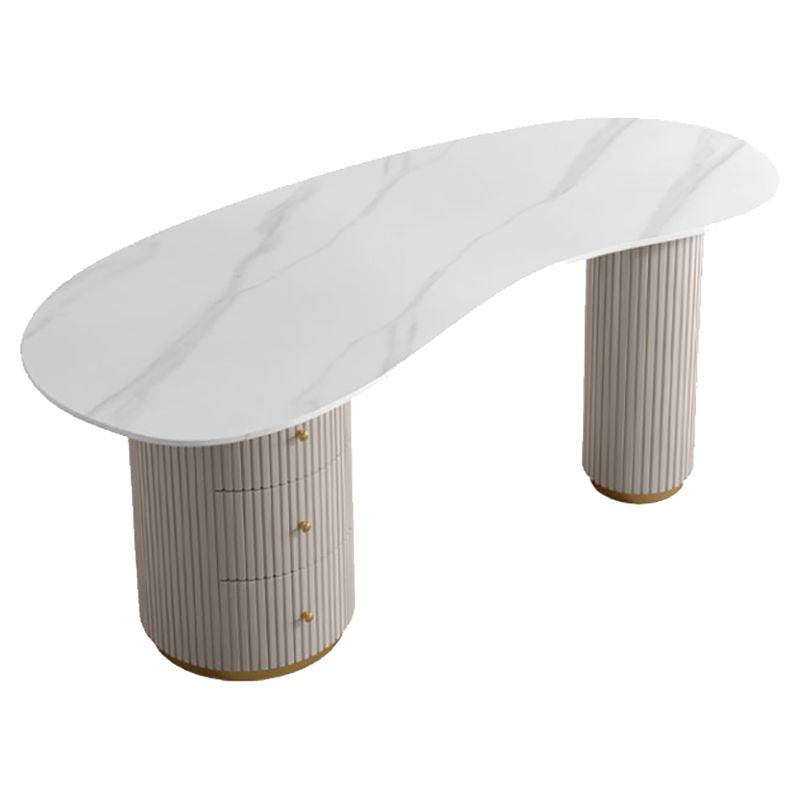 Modern & Contemporary Office Desk Curved Laptop Table with Drawers Clearhalo 'furn' 'furn_office_desk' 'Furniture' 'Office Desks' 'Office Furniture' 'office_desk' 1200x1200_a8d73521-6785-4dd2-bc94-318c55e7a329