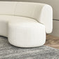 Scandinavian Settee Fabric Living Room Armless Curved Cushions White Sofa