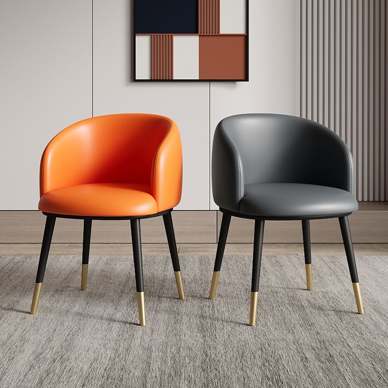 Scandinavian Style Upholstered Armless Dining Chairs Solid Back Chair for Home Clearhalo ' kitchen&dining_furn' 'Dining Chairs' 'Dining Tables & Seating' 'dining_chair' 'furn' 'furn_dining_chair' 'Furniture' 'furniture_dining_chair' 'Kitchen & Dining Furniture' 'kitchen' 1200x1200_a8dbef23-c570-4b30-aafc-b8f5abf63de5