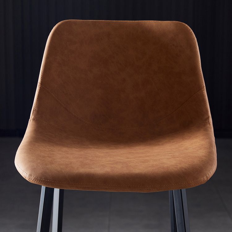 Scandinavian Leather Restaurant Stool Matte Finish Footrest Barstool Clearhalo 'Bar Furniture' 'Bar Stools' 'bar_stools' 'furn' 'furn_bar_stools' 'Furniture' 'furniture_bar_stools' 'Kitchen & Dining Furniture' 1200x1200_a8dc4b30-d2f5-421d-ad62-008c93836290