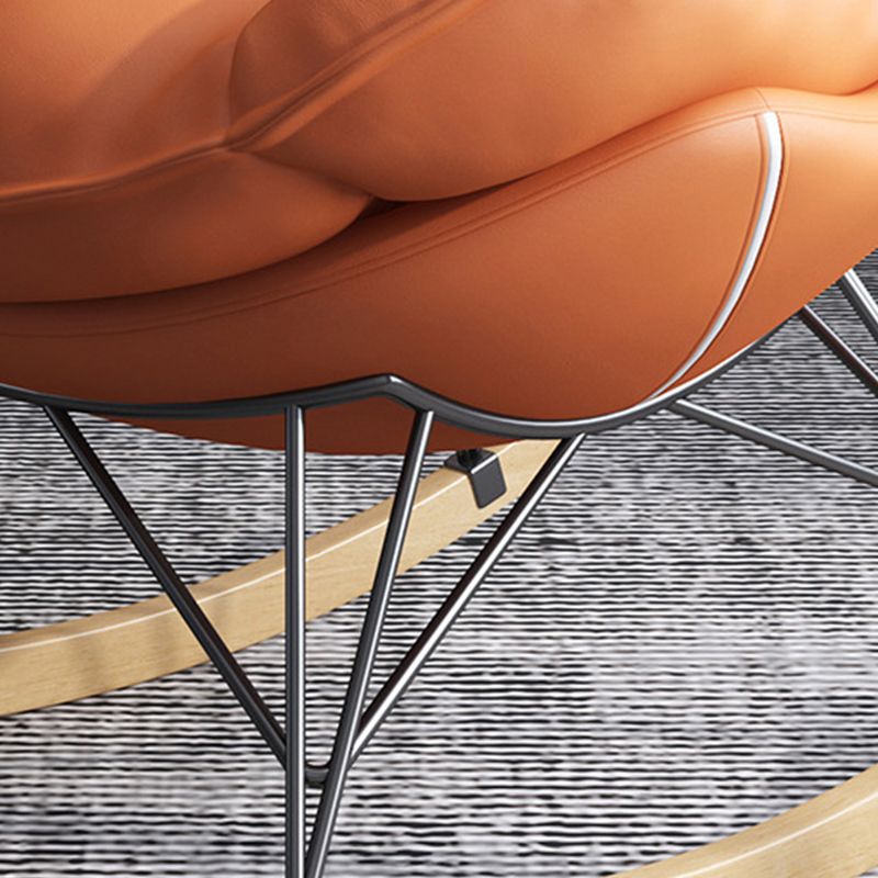 Cojines modernos tapizados con rocker con planeador de piernas oscuras