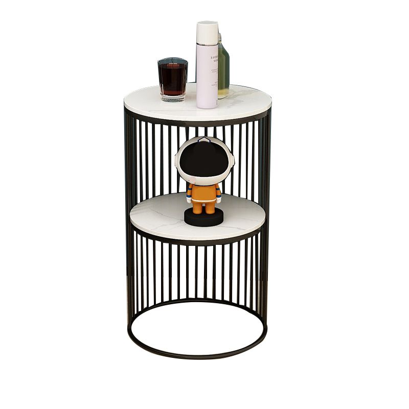 21.65" Tall Stone Night Table 2-shelf Accent Table Nightstand Clearhalo 'Bedroom Furniture' 'furn' 'furn_night_stand' 'Furniture' 'night_stand' 'Nightstands' 1200x1200_a8dd5a2c-1b90-4c6e-8093-5312df89f3f3