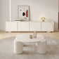 Mesa de cóctel contemporánea de madera redonda, mesa de centro blanca de 4 patas, 13,8" de alto