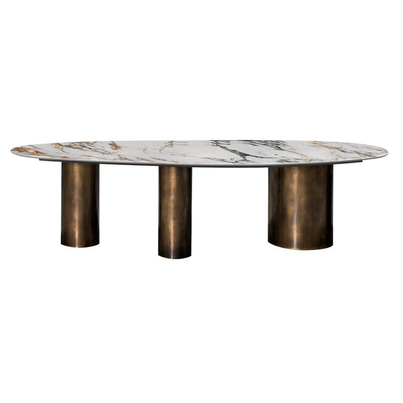 Oval Sintered Stone Dining Table Luxury Kitchen Table with Metal 3 Legs Clearhalo ' dining_table' 'Dining Tables & Seating' 'Dining Tables' 'furn' 'furn_dining_table' 'Furniture' 'furniture_dining_table' 'Kitchen & Dining Furniture' 'kitchen&dining_furn' 'kitchen' 'kitchen_dining_table' 1200x1200_a8dd9aa7-78ea-445e-8ffa-c28cd77c9d3d